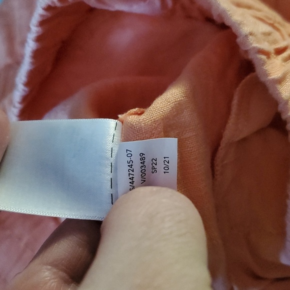 Athleta Cabo Linen 4" Shorts Size 0 Resortwear Vacation Orange Elastic Waist - Picture 10 of 12